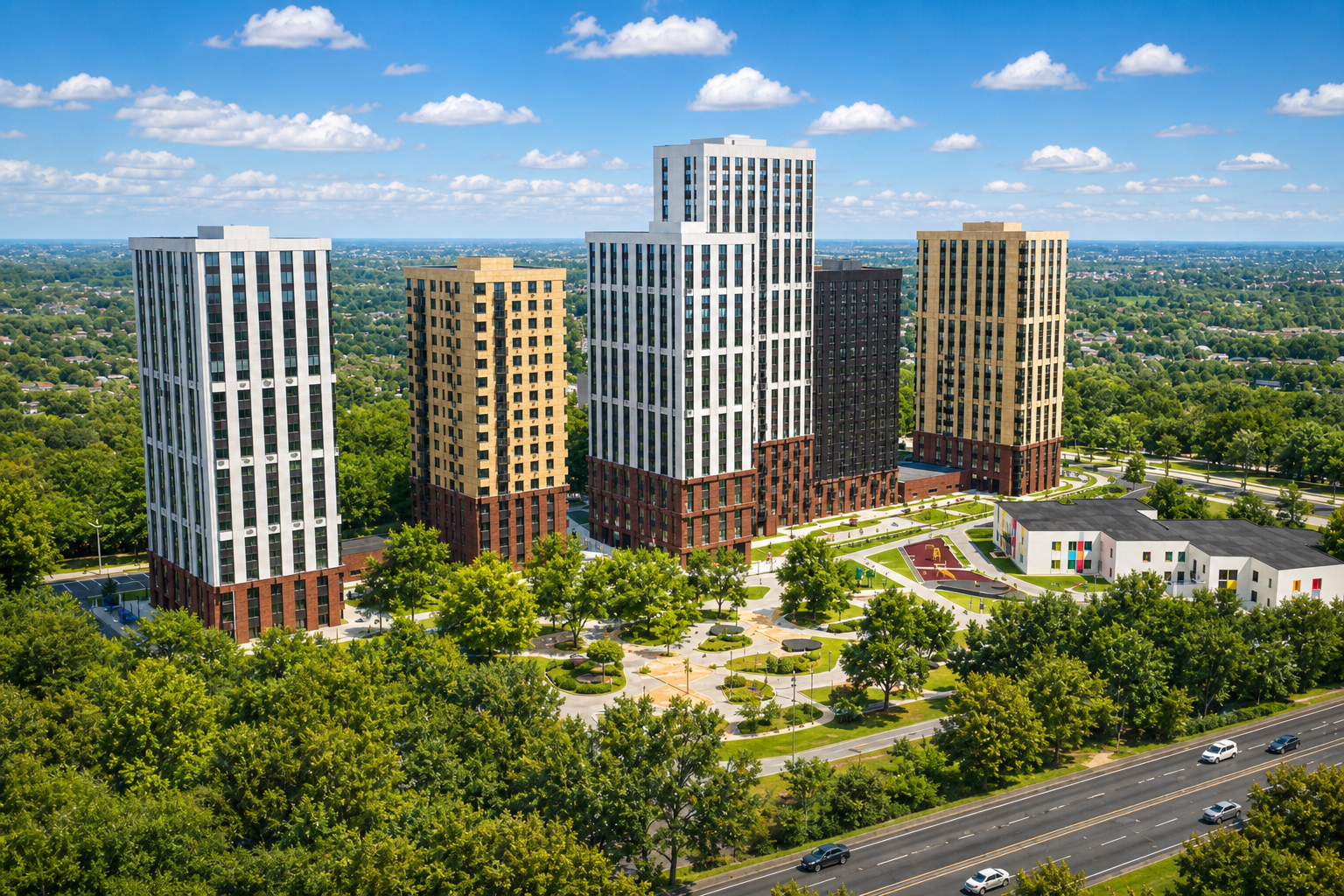 Flight over the complex